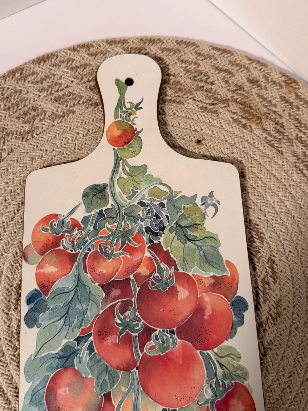 Vintage Charmaine Williamson Tomato Vine Cutting Board Retro Kitchen Wall Decor